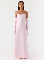 Breathe Me Long Sleeve Maxi Dress Baby Pink