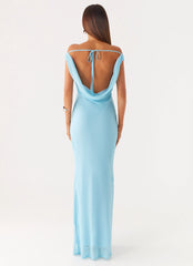 Brittany Chiffon Maxi Dress Turquoise