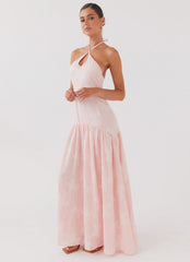 Blushed Cross Neckline Maxi Dress Pink Petal