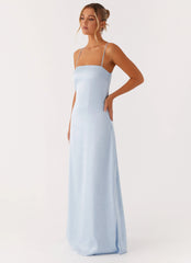 Aster Bloom Maxi Dress Blue