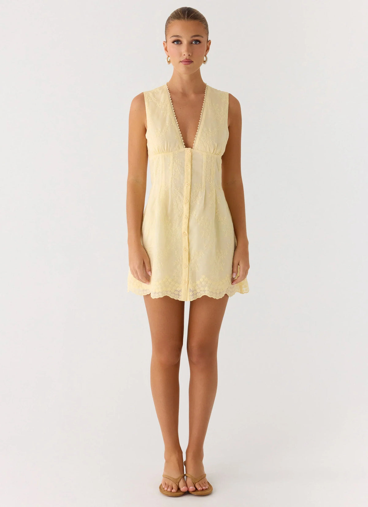 Burning Bright Mini Dress Butter Yellow