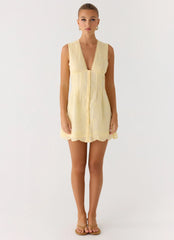 Burning Bright Mini Dress Butter Yellow