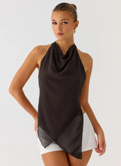 Altego Layered Backless Top Cool Chocolate