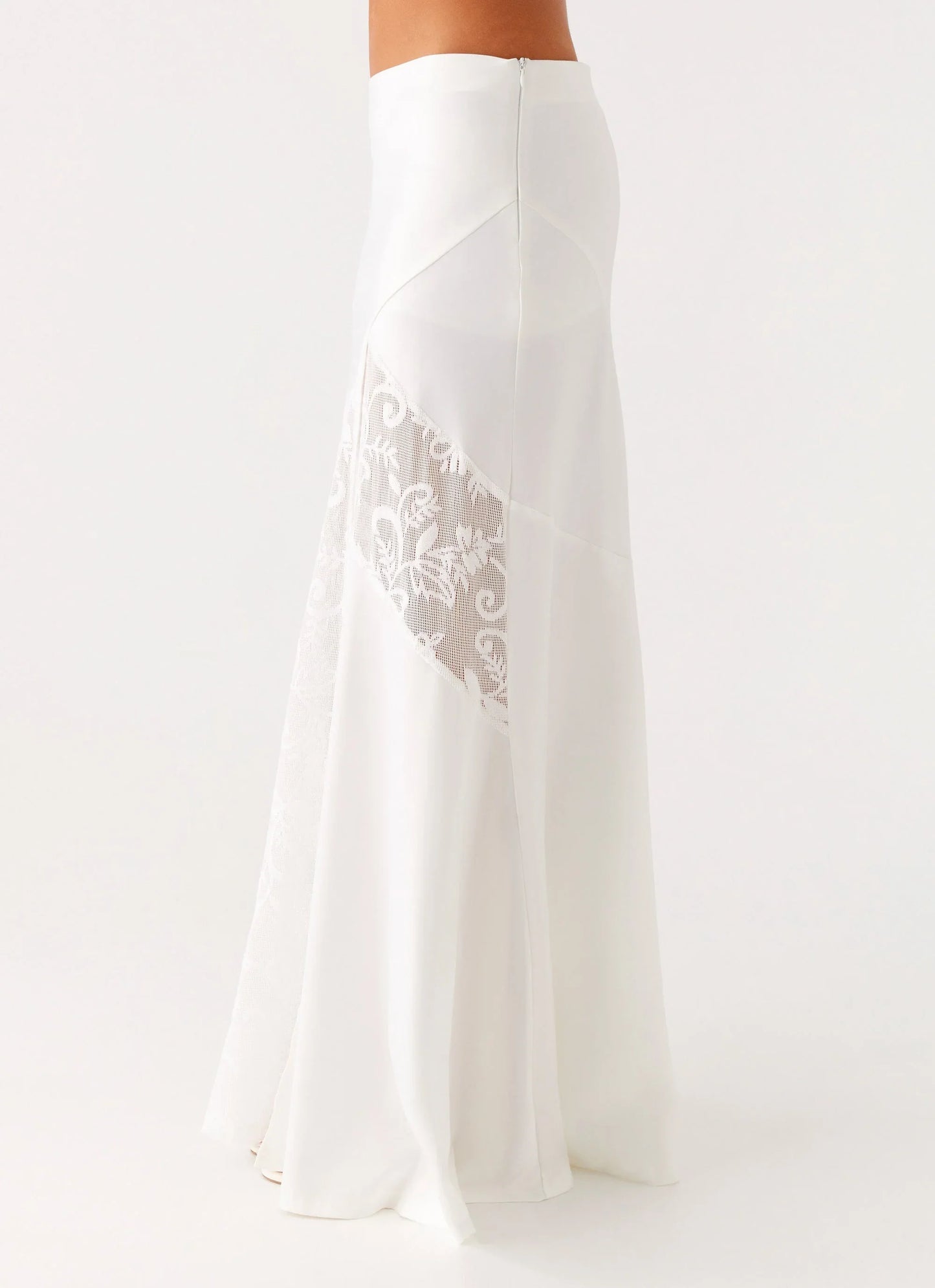 Dasie Lace Maxi Skirt White