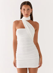 Breaking News Micro Mini Dress White