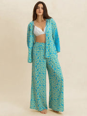 Hazel Blues® |  Boho Open Front Kimono Top & Wide Leg Pants Set
