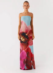 Amelle Maxi Dress Turquoise Bloom