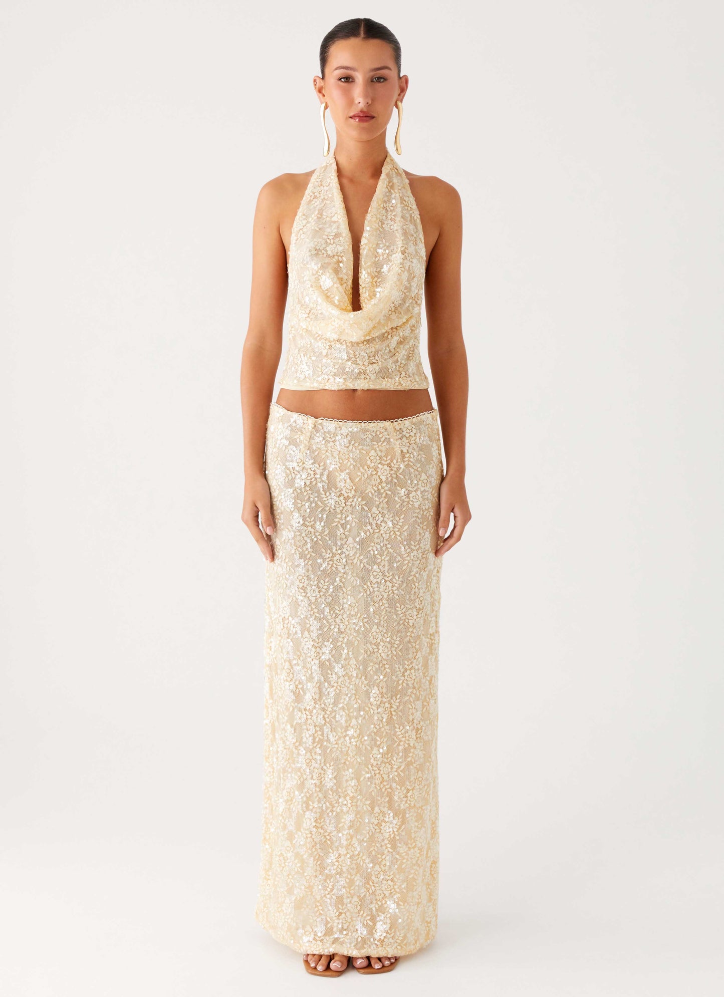Bling It On Cowl Top Ivory