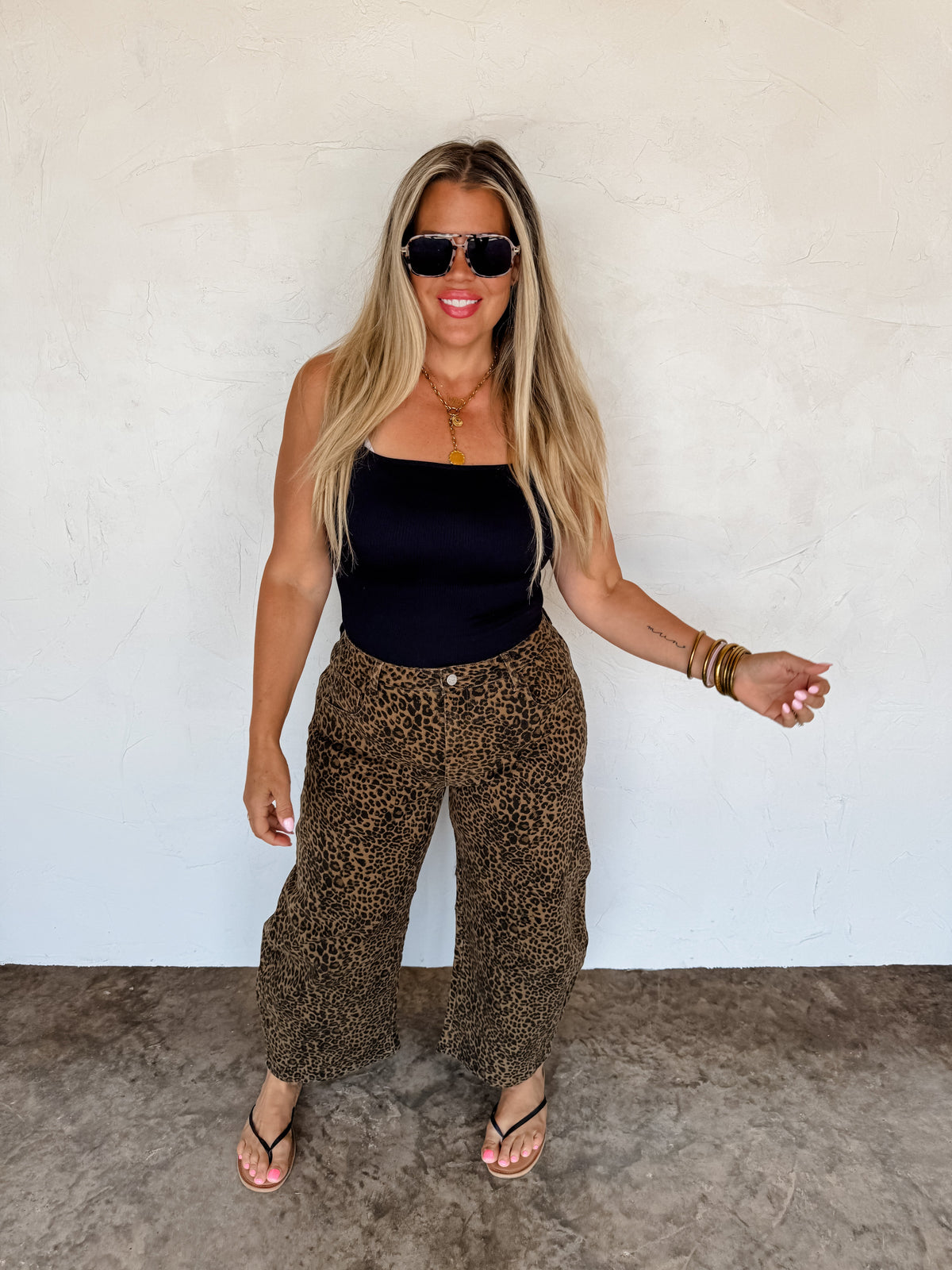 Hazel Blues® |  PREORDER- BEX CHEETAH BARREL JEANS