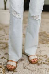 Hazel Blues® |  Alyse Mid Rise Destroy & Fray Hem Bootcut