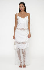 Gracie Maxi Skirt ~ Ivory Luxe Satin