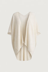 DRAPED OPEN FRONT RIBBED CARDIGAN