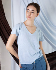 Marcelle T-Shirt (V-Neck) - Clear Sky