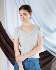 Marcelle T-Shirt (V-Neck) - Woodsmoke