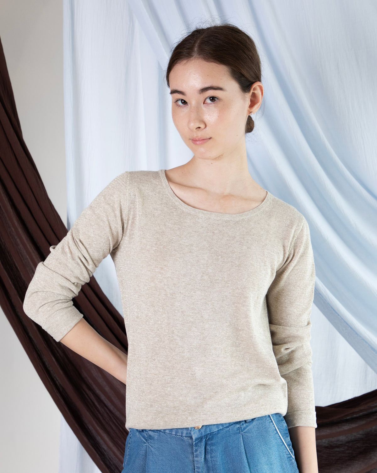 Marcelle Long T-Shirt (Round Neck) - Gold