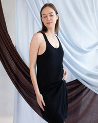 Georgina Tank Top Dress - Pitch Black