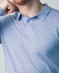 Polo Men Michel Long Sleeve - Gingham Blue