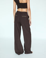 Yves Tencel Linen Pants - Chocolate