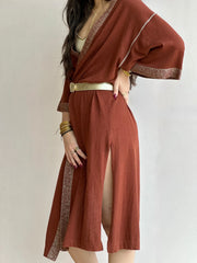 Georgia Long Cardigan - Sierra Brown