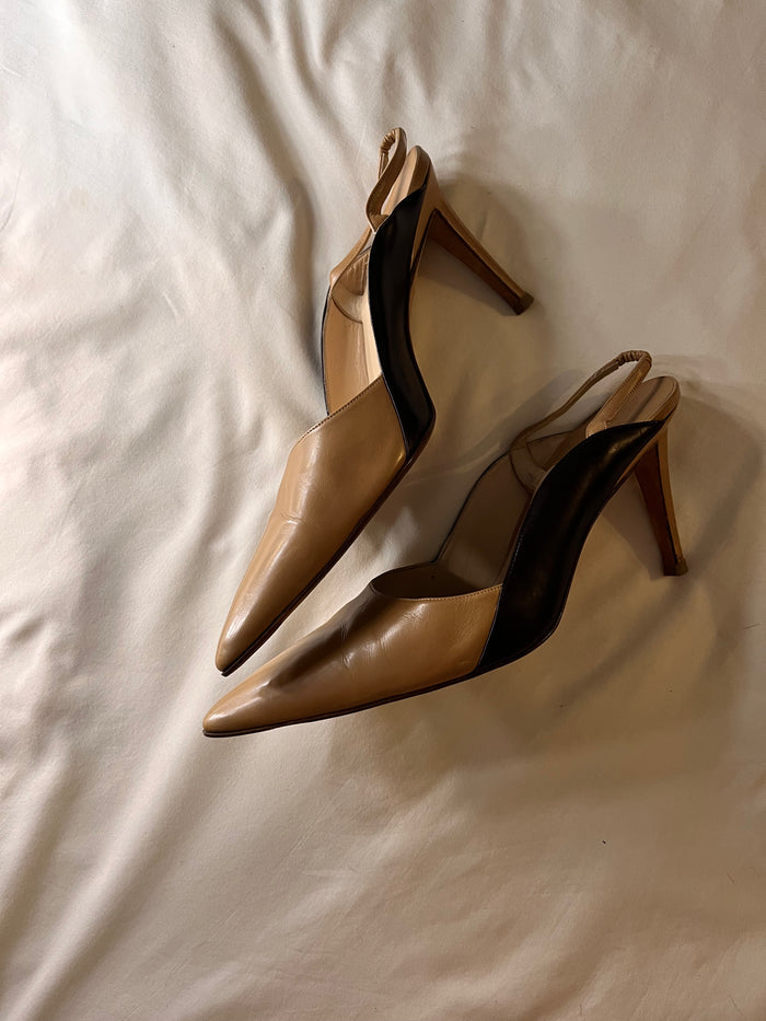 Manolo Blahnik black & tan, US 8.5