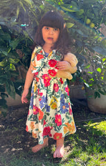 Bow Mini Dress ~ Charm Peony White Taffeta