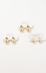 Faithy Jewels Large Teardrop Earring ~ Gold