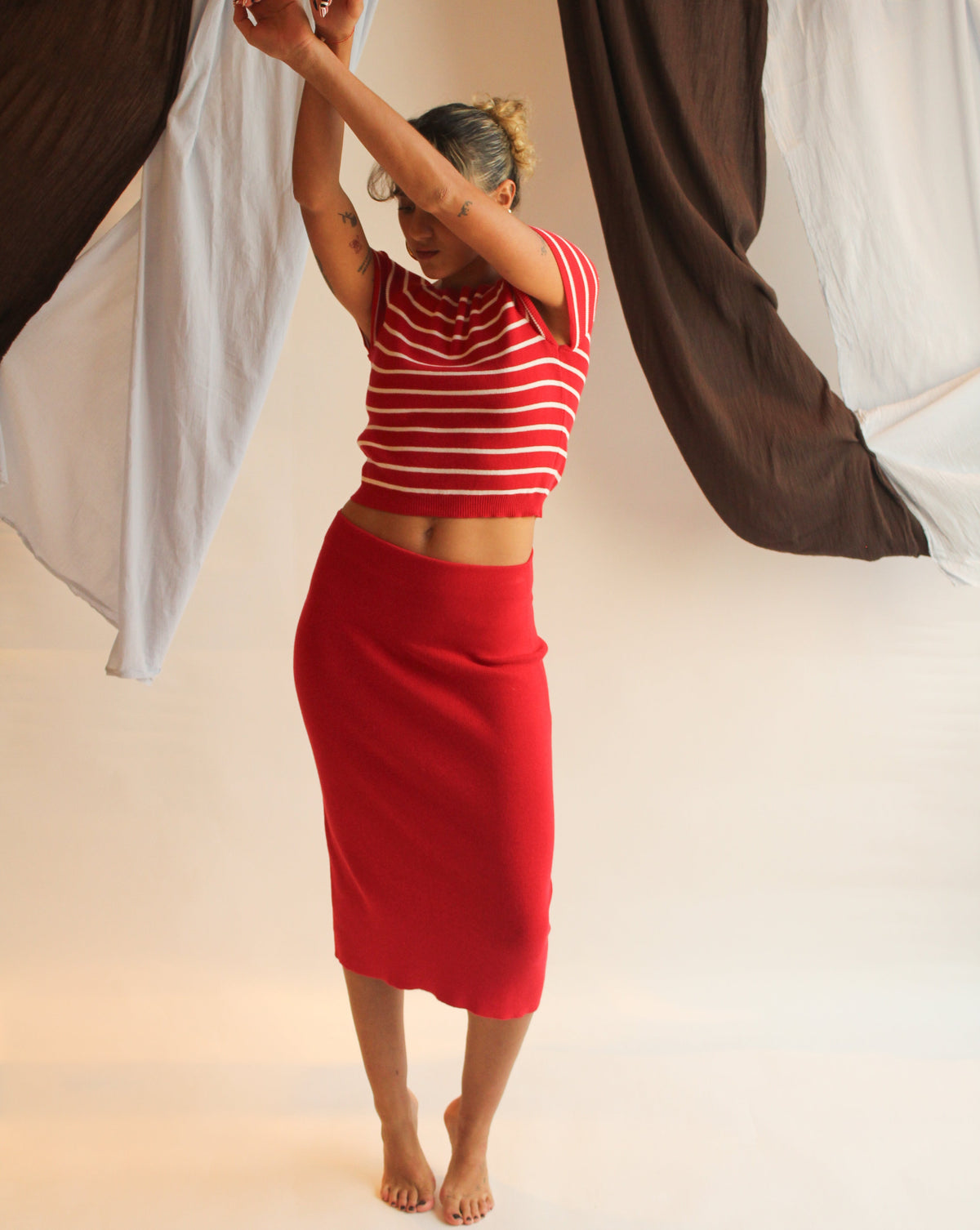 La Bretagne Top - Red/White Stripes