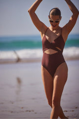 1 Piece Tim Beach -  Toffee Lurex