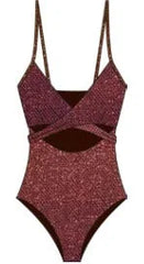 1 Piece Tim Beach -  Toffee Lurex