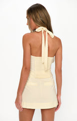 Hayden Halter Top ~ Buttercream Linen