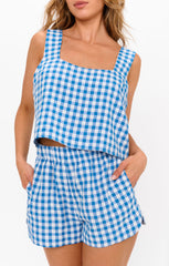 Hendrix Dolphin Shorts ~ Blue Bounty Gingham