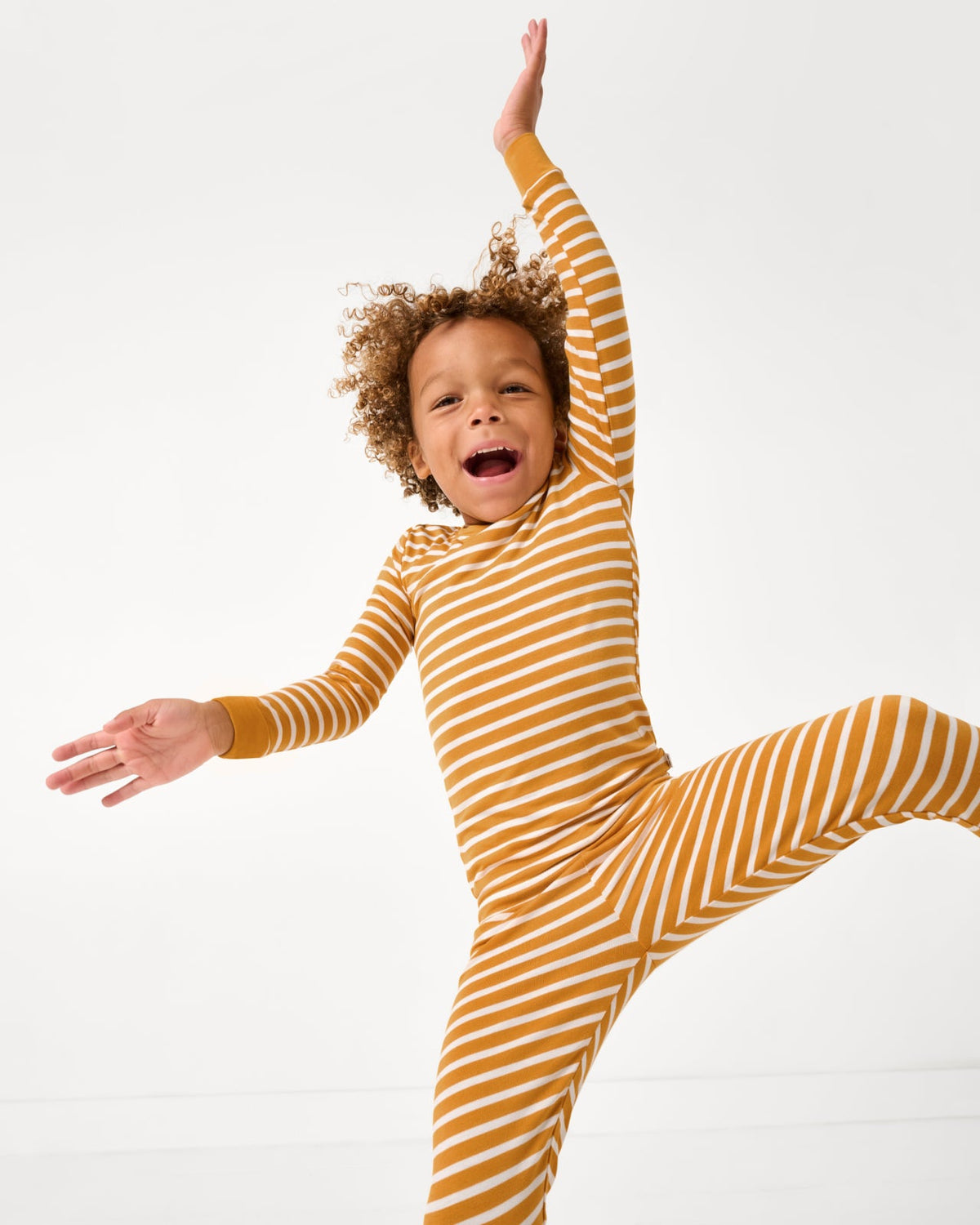 Marigold Stripe Two-Piece Pajama Set