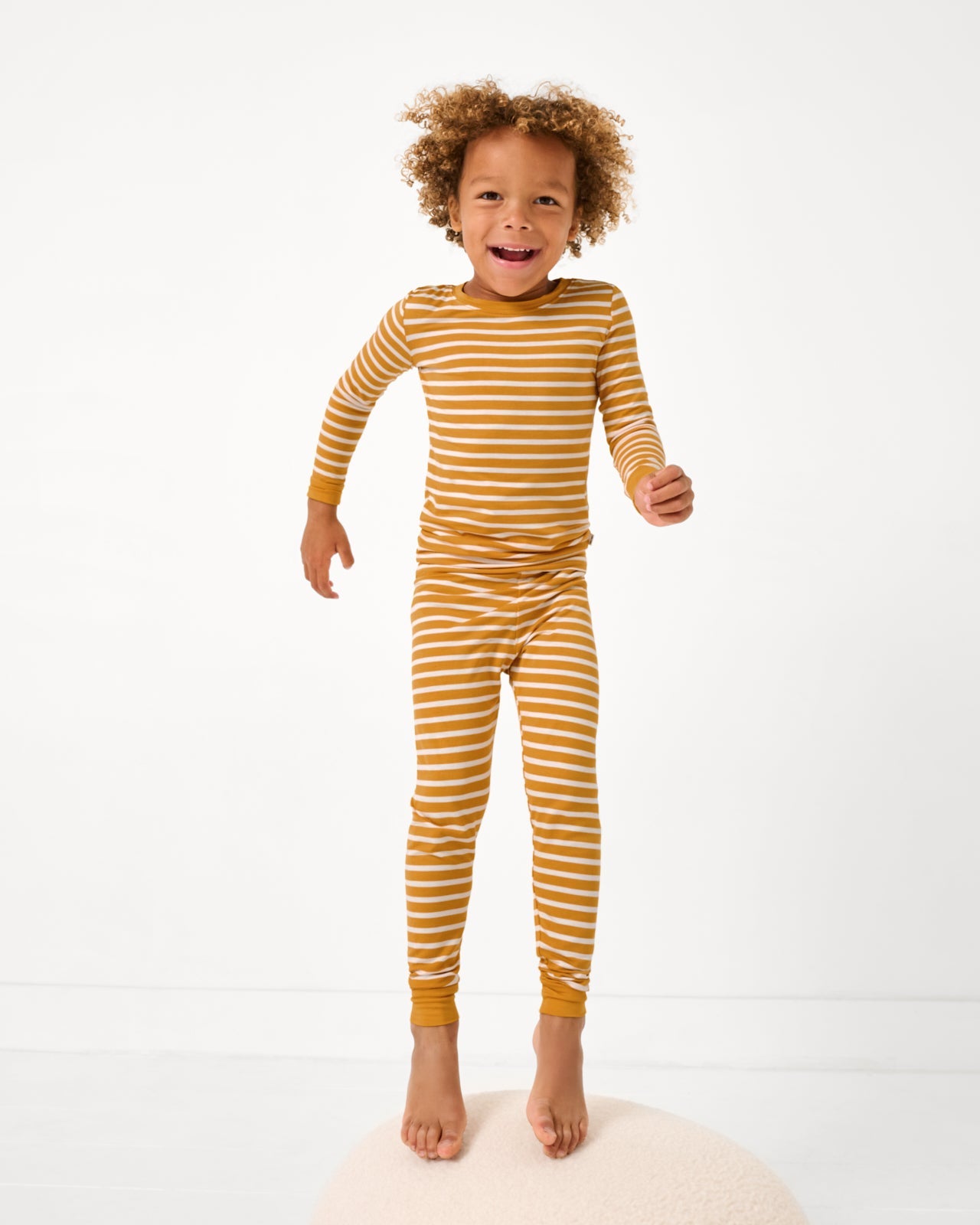 Marigold Stripe Two-Piece Pajama Set