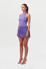 Faux Feather Mini Skirt