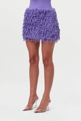 Faux Feather Mini Skirt