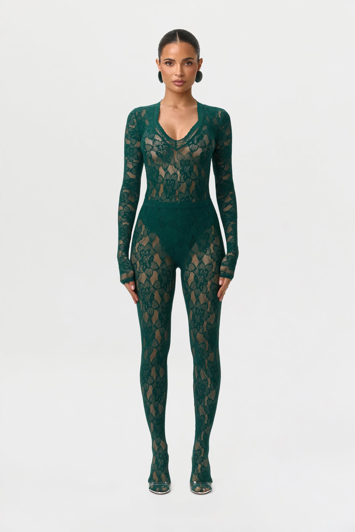 Stretch Lace Closed Toe Legging
