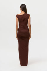 Smooth Off-Shoulder Ruched Maxi Dress