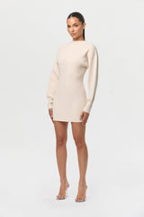Knit Open Back Mini Dress