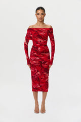 Bare Body Off-Shoulder Midi Dress