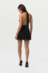 Naked Plunge Halter Mini Dress