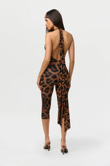 Naked Print Halter Capri Jumpsuit