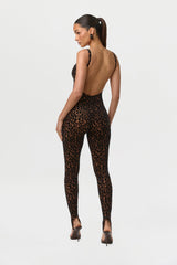 Burnout Print Open Back Jumpsuit Petite