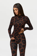 Naked Print Mock Neck Top