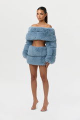 Faux Fur Off-Shoulder Pelted Top