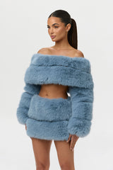 Faux Fur Off-Shoulder Pelted Top
