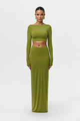 Naked Scoop Waist Maxi Skirt
