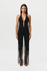 Knit Fringe Bra Halter Top