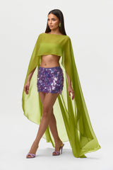 Chiffon Cape Crop Top