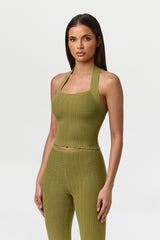 Knit Open Back Halter Top