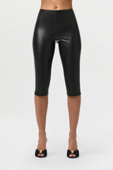 Vegan Leather Capri Leggings